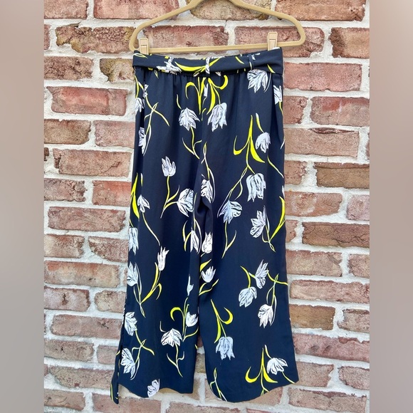 Halogen Relaxed Wide Leg Black Printed Pants Stretch Waist - Picture 2 of 4